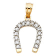 14K Two-Tone Gold Small Horseshoe Pendant