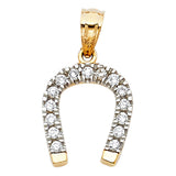 14K Two-Tone Gold Small Horseshoe Pendant