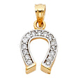 14K Two-Tone Gold Large Horseshoe Pendant