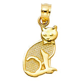14K Yellow Gold Sitting Cat Pendant