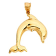 14K Yellow Gold Dolphin Pendant