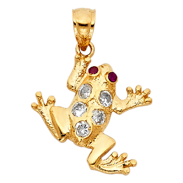 14K Yellow Gold Frog Pendant