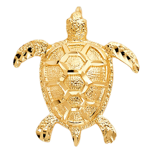 14K Yellow Gold Sea Turtle Pendant