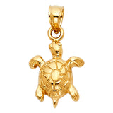 14K Yellow Gold Turtle Pendant