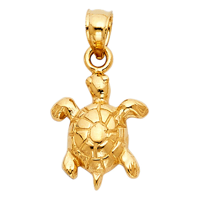 14K Yellow Gold Turtle Pendant