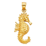14K Yellow Gold Seahorse Pendant