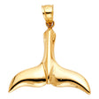 14K Yellow Gold Dolphin Tail Pendant