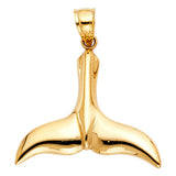 14K Yellow Gold Dolphin Tail Pendant