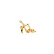 14K Yellow Gold Tiny High Heels Pendant on White Background