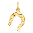 14K Yellow Gold Horseshoe Pendant on White Background