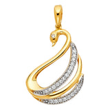 14K Two-Tone Gold Swan Pendant