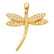 14K Yellow Gold Dragonfly Pendant