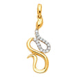 14K Two-Tone Gold CZ Pendant Pendant