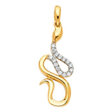 14K Two-Tone Gold CZ Pendant Pendant