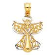 14K Two-Tone Gold Angel Pendant