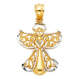 14K Two-Tone Gold Angel Pendant