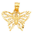 14K Yellow Gold Filigree Butterfly Pendant