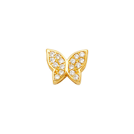 14K Gold CZ Butterfly Pendant (Petite)