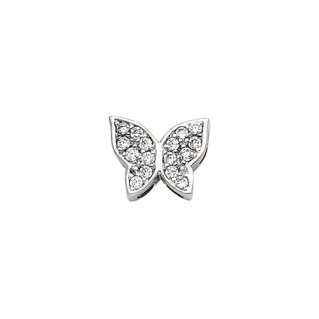 14K Gold CZ Butterfly Pendant (Petite)
