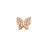 14K Gold CZ Butterfly Pendant (Petite)