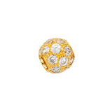 14K Yellow Gold Medium Bead Ball Pendant on White Background