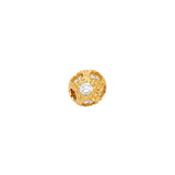 14K Yellow Gold Small Bead Ball Pendant on White Background