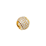 14K Yellow Gold Multi-Row Bead Ball Pendant on White Background