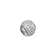 14K White Gold Bead Ball Pendant on White Background