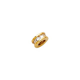 14K Gold Rondelle Bead Pendant on White Background