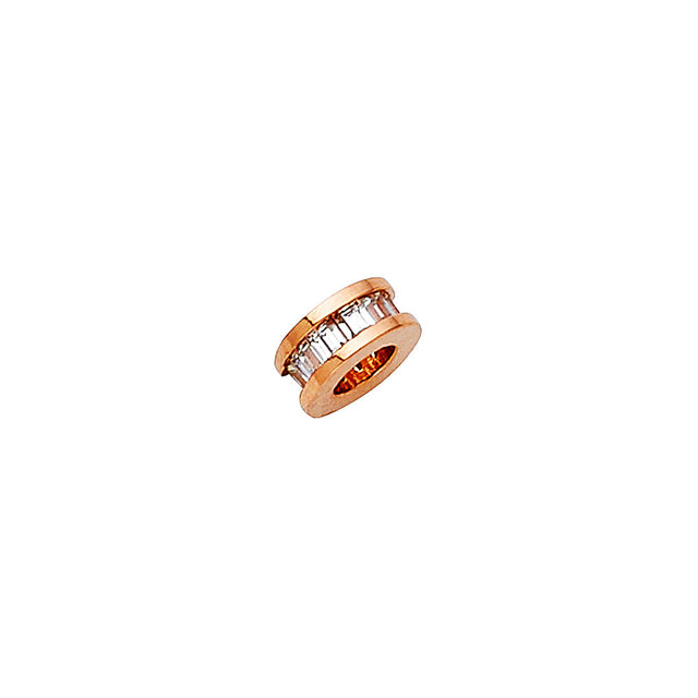 14K Gold Rondelle Bead Pendant