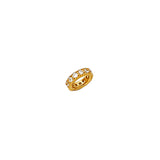 14K Gold Wide Rondelle Bead Pendant on White Background