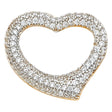 14K Two-Tone Gold Full-Pavé CZ Horizontal Open Heart Pendant