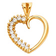 14K Yellow Gold CZ Open Heart with Swirl Pendant