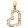 14K Yellow Gold CZ Interlocking Open Hearts Pendant
