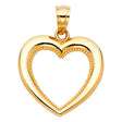 14K Yellow Gold Milgrain Open Heart Pendant