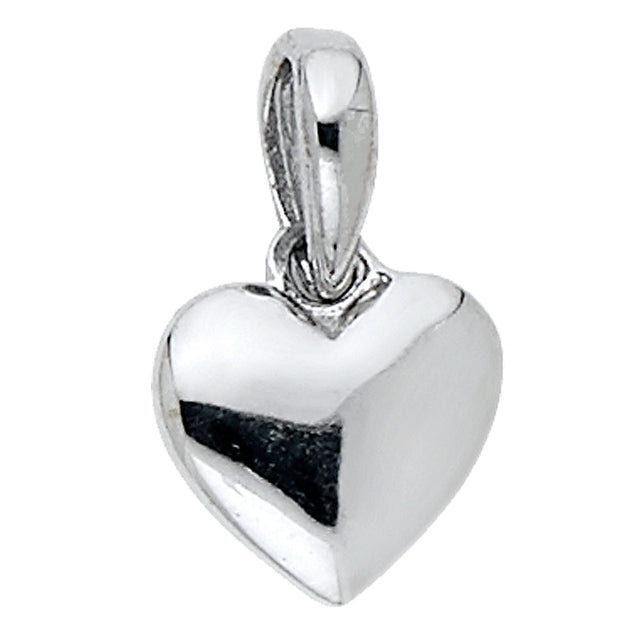 14K Gold Hollow Puff Heart Pendant
