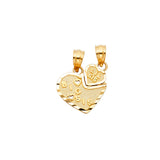 14K Yellow Gold Two-Piece "I Love You" Heart Pendant