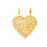 14K Yellow Gold Breakable "Hermanas" Heart Pendant