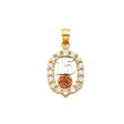 14K Tricolor Gold CZ 15 Years Pendant