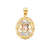 14K Tricolor Gold 15 Years Pendant
