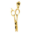 14K Yellow Gold Scissors Pendant on White Background