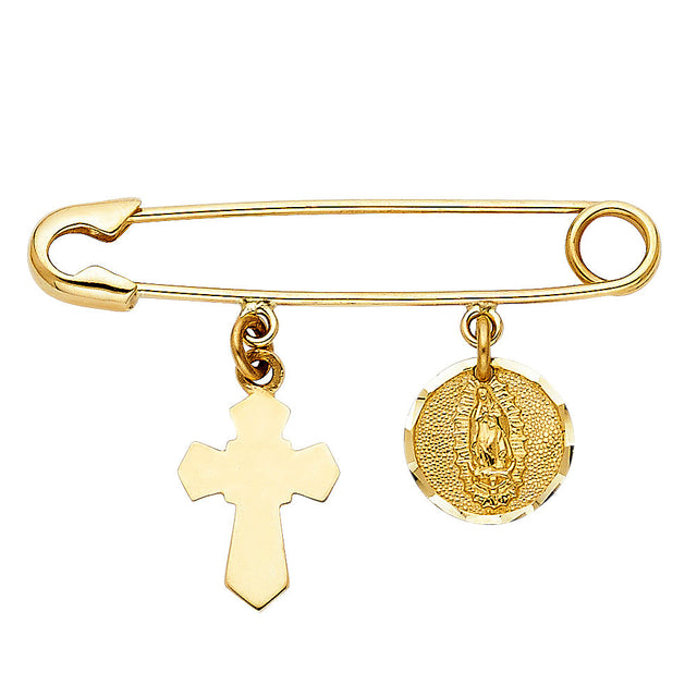 14K Yellow Gold Hang On Pin / Clip Pendant