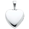 14K White Gold Heart Locket Pendant on White Background