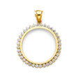14K Yellow Gold Halo 50 Pesos Coin Frame Pendant