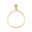 14K Yellow Gold Polished 50 Pesos Coin Frame Pendant