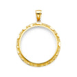 14K Yellow Gold Nugget 50 Pesos Coin Frame Pendant