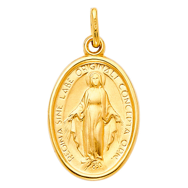 14K Gold Virgin Mary Medal