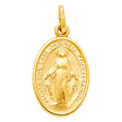 14K Yellow Gold Virgin Mary Medal Pendant