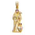 14K Two-Tone Gold Santa Muerte Pendant