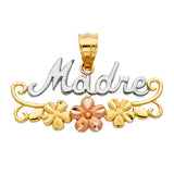 14K Tricolor Gold Madre Pendant